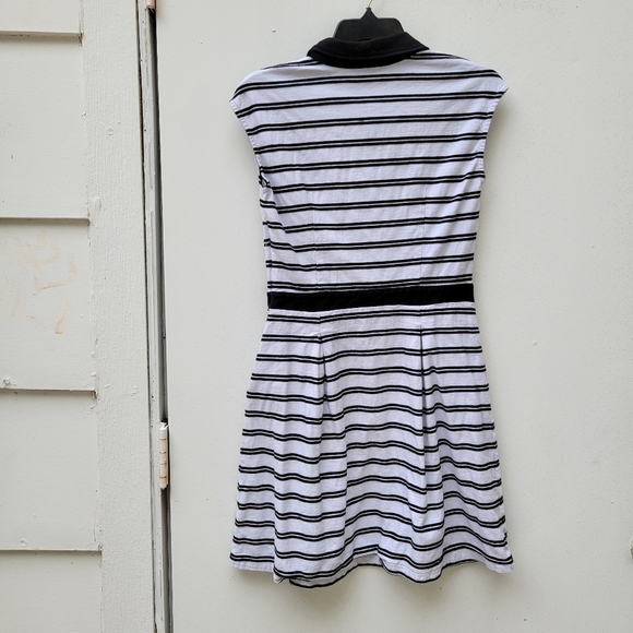 Tommy Hilfiger Black And White  Striped Summer 100% Cotton Jersey Dress Size 6 - Picture 14 of 15